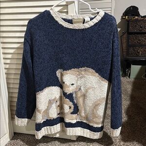 Women's Navy Polar Bear Sweater